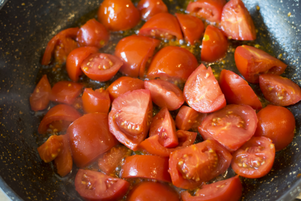 cooked tomatoes wok