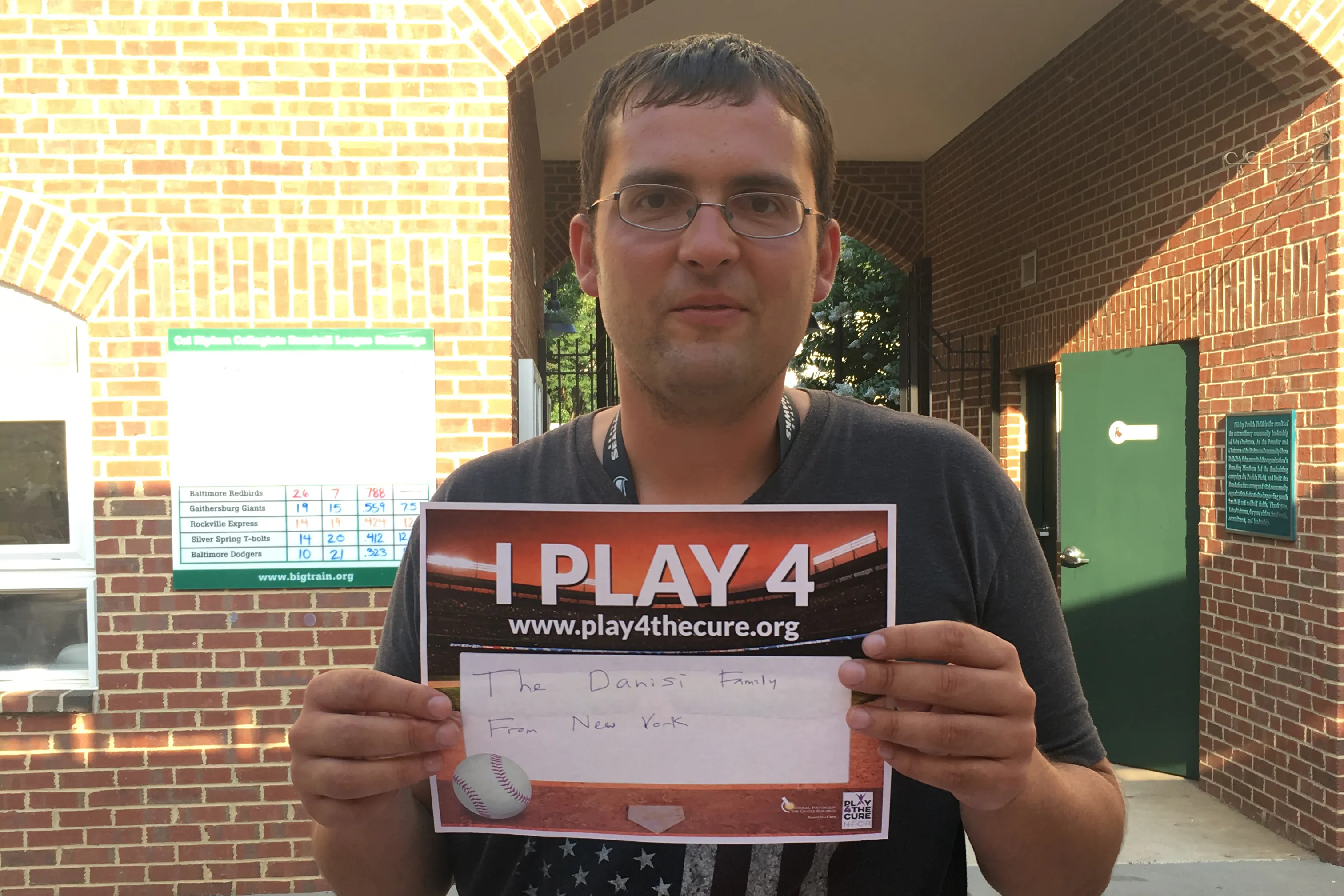 Play4TheCure Sign at Bethesda Big Train