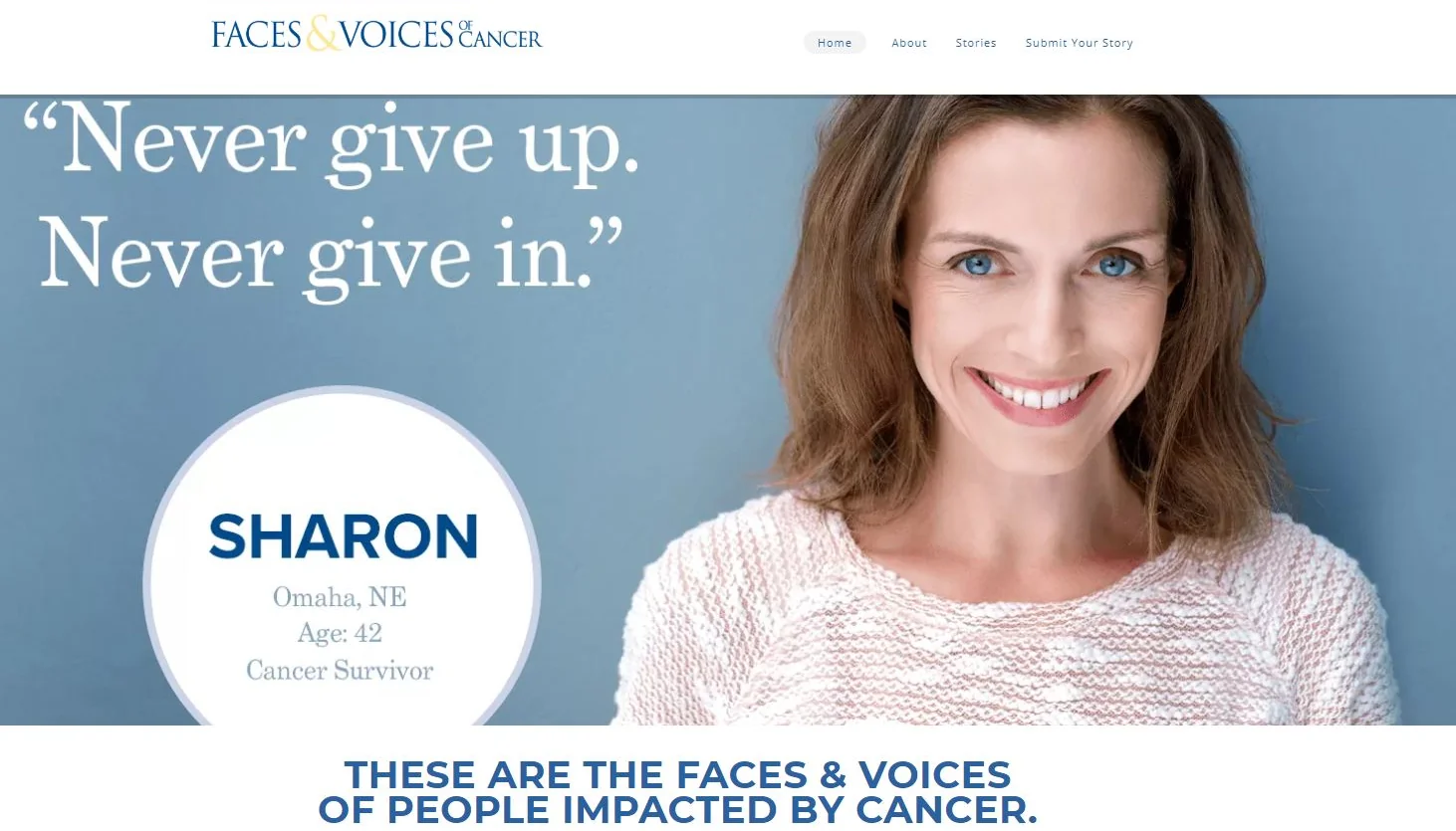 Share your Cancer Story Face and voices of cancer Website Screenshot