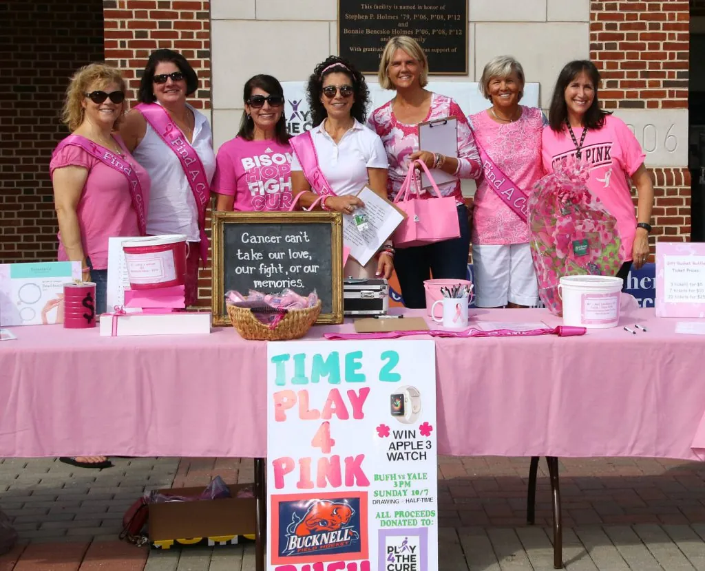Field Hockey Team Moms dressed in pink host a charity raffle and auction for breast cancer Field Hockey Team Moms Decked out in Pink host a charity and raffle for breast cancer