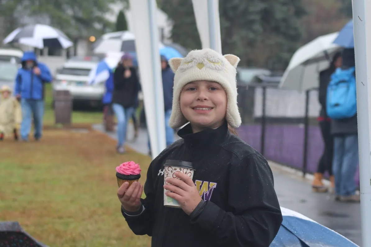 Ethel Walker Student enjoys a pink cupcake at Play Day Ethel Walker Student enjoys a pink cupcake at Play Day