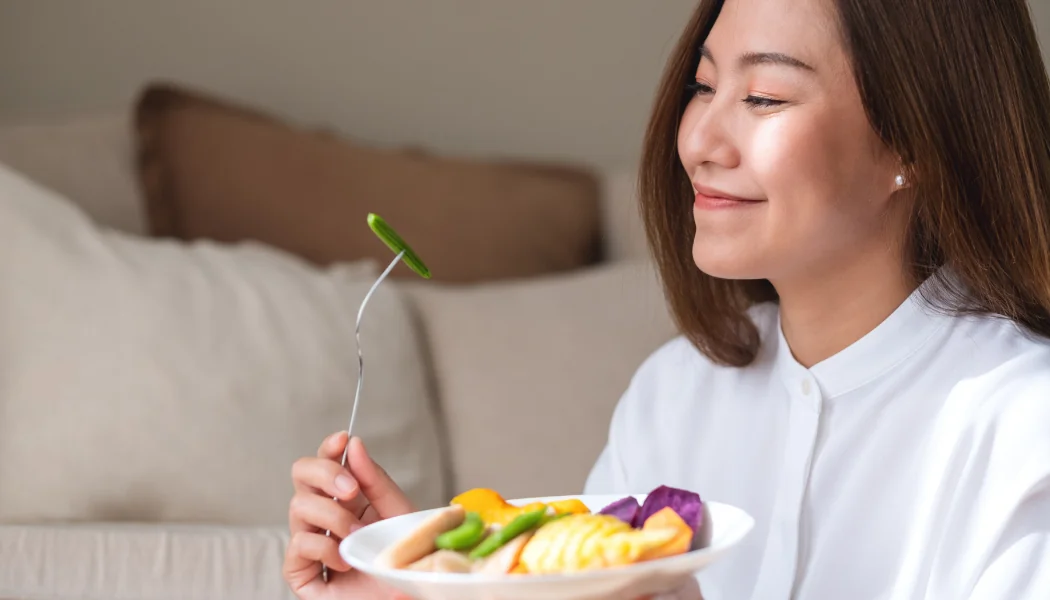 high fiber diet Woman enjoying high fiber diet