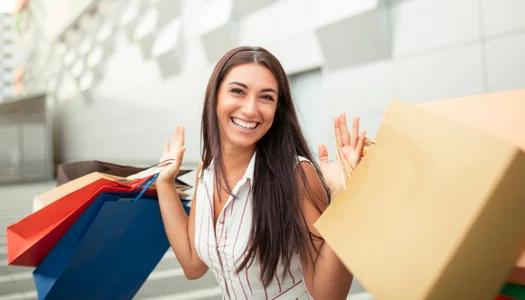 Woman Shopping and Giving Back